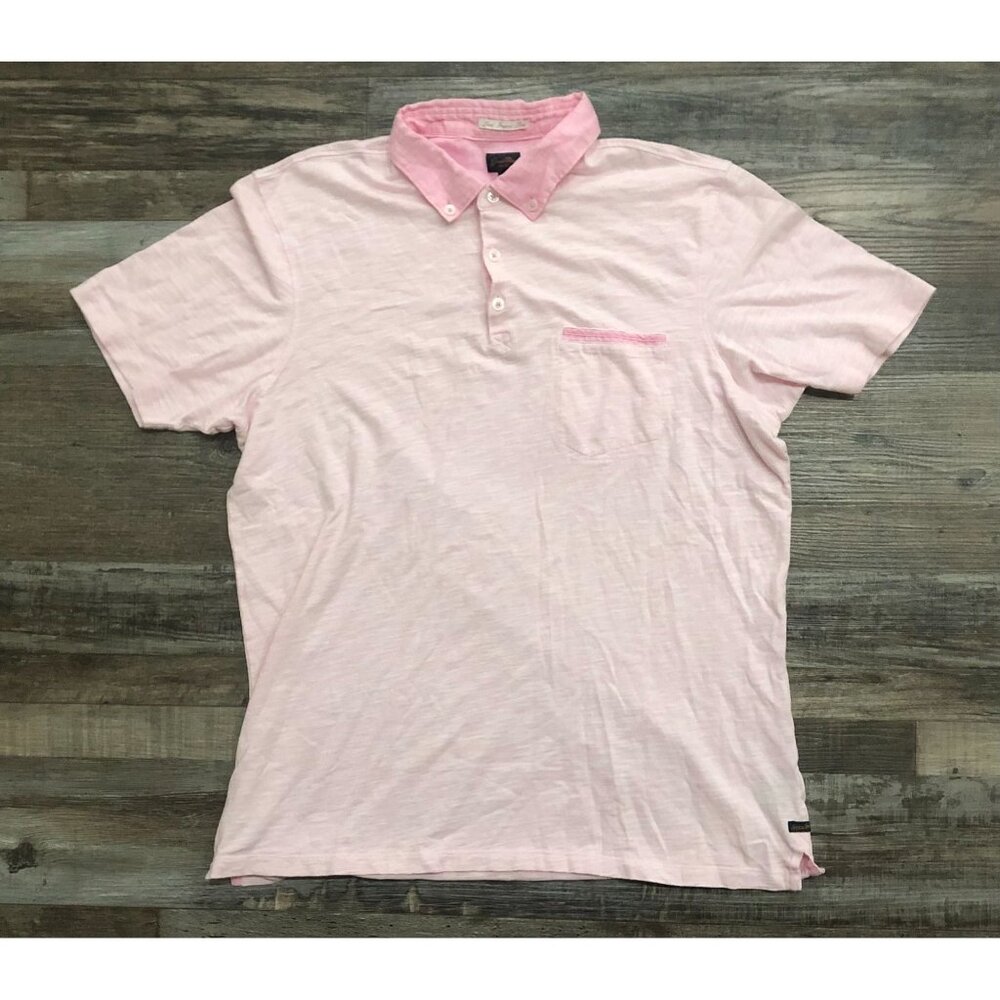 Good Man Mens Large Pink Short Sleeve Cotton Polo Shirt